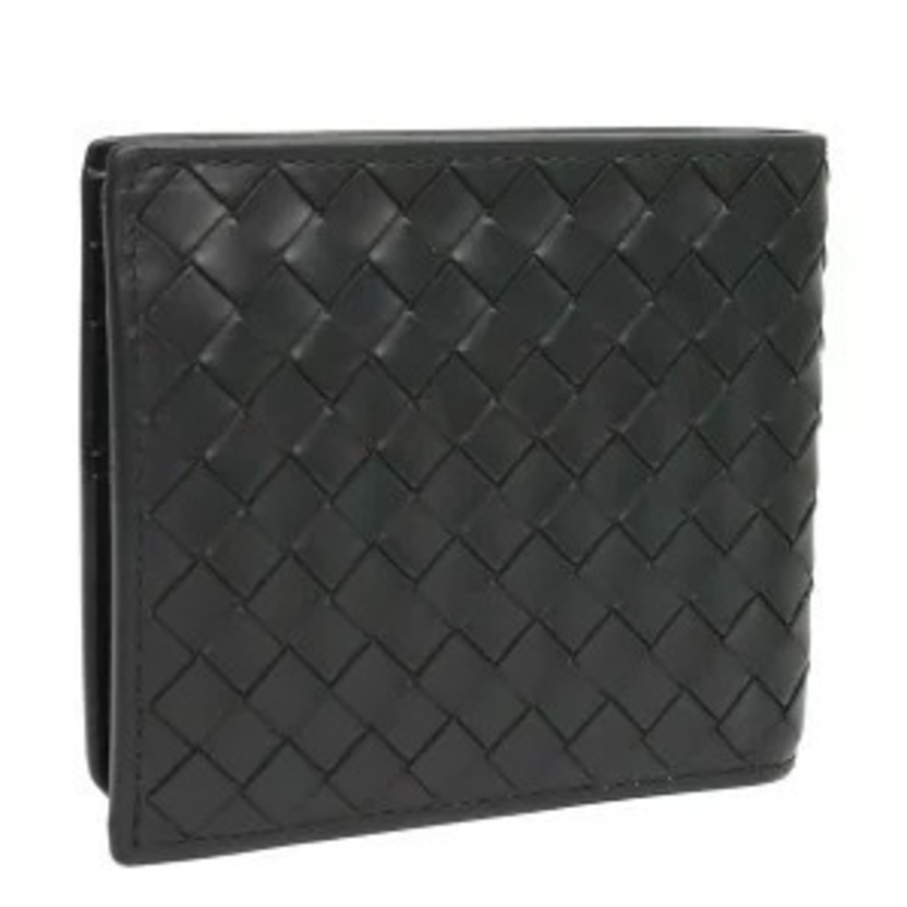 Bottega Veneta Wallet Intrecciato Black fold Leather Bi Black